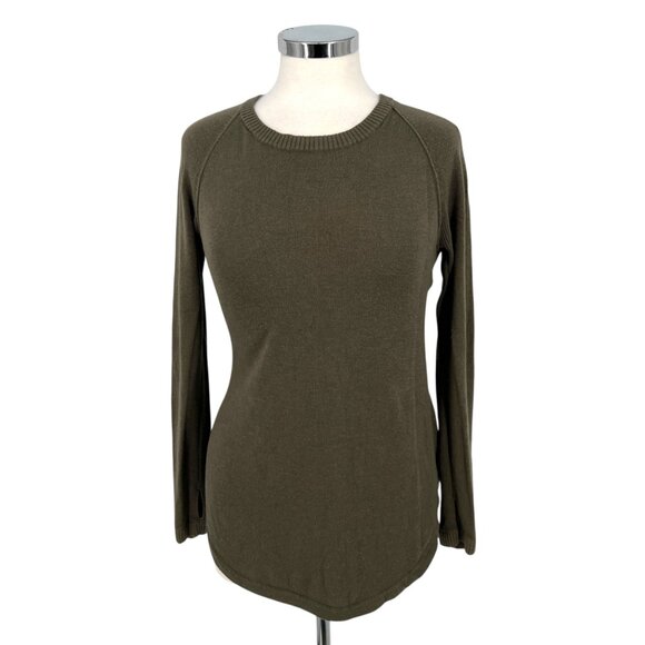 Lululemon Sit in Lotus Merino Wool Sweater Dark Olive Green Size Small - Picture 1 of 11